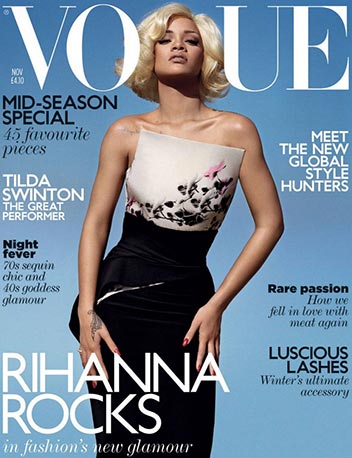Rihanna-Vogue-black-african-american-women-people-girls-females-with-blonde-hair