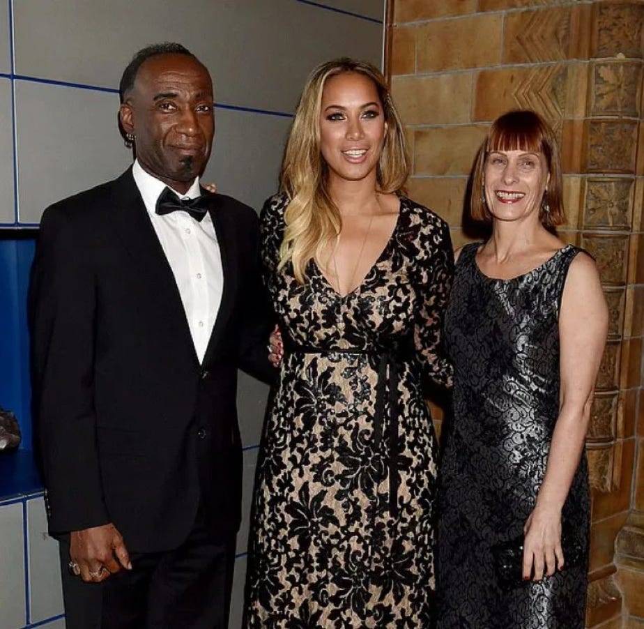 Singer Leona Lewis with parents, mother Maria and father Josiah.