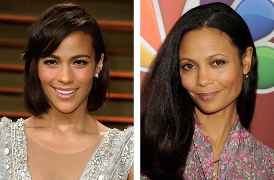 Light-skinned black Hollwood actresses, biracial beauties Paula Patton and Thandiwe Newton